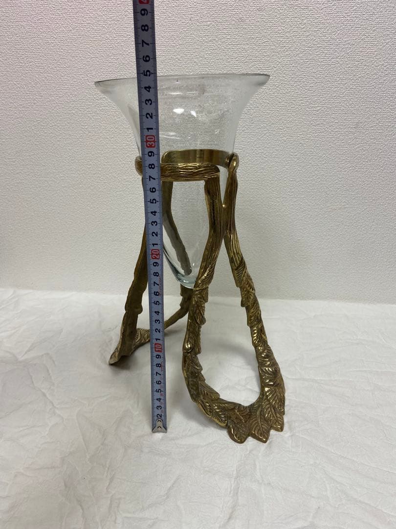 豪華/エレガント/真鍮/ブラス/ガラス/花瓶/フラワーベース