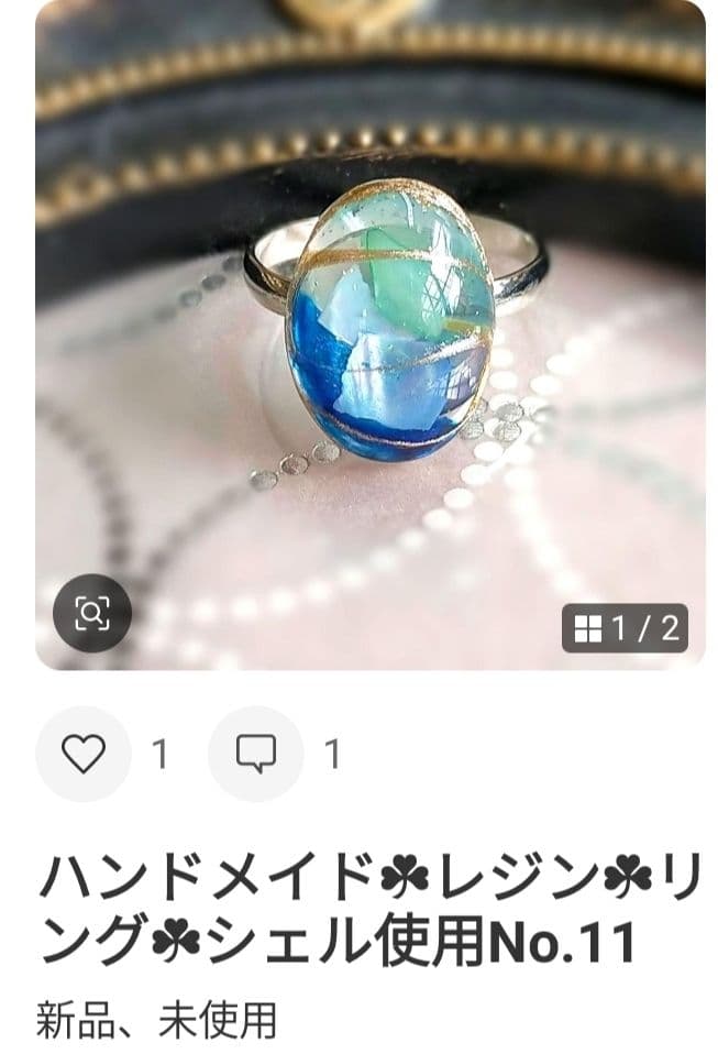 リリィ☘レジンヘアゴム.ブローチ☘ハンドメイド手描きNo.80