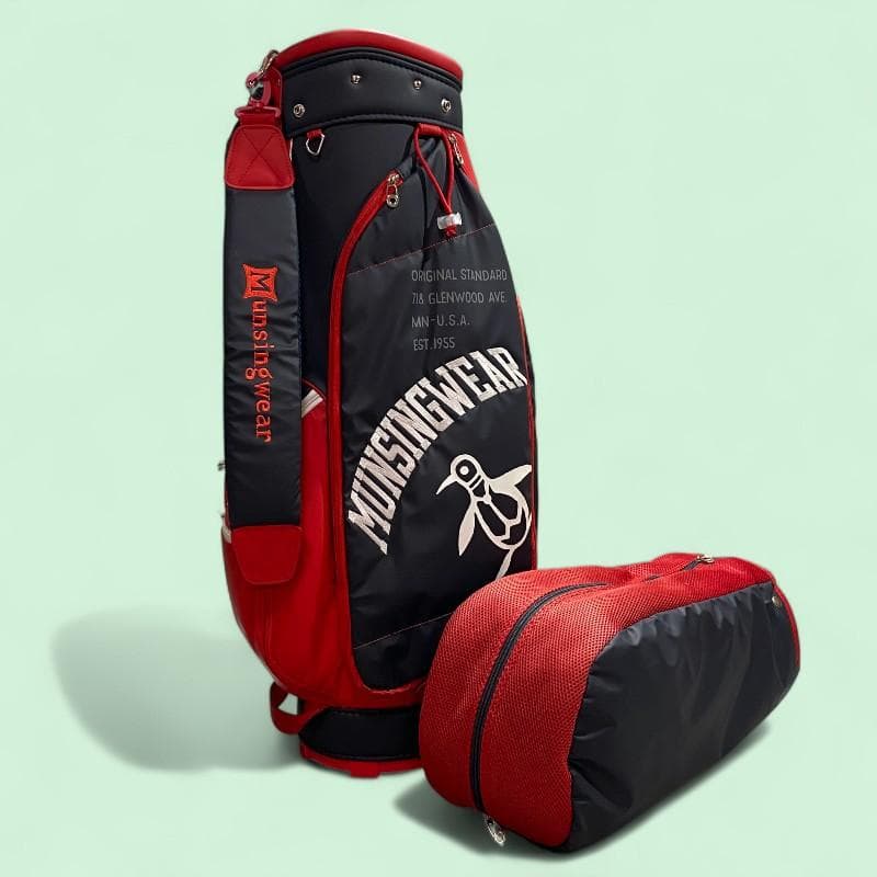 MUNSING WEAR マンシングウェア キャディバッグ レッド 紺 ゴルフ