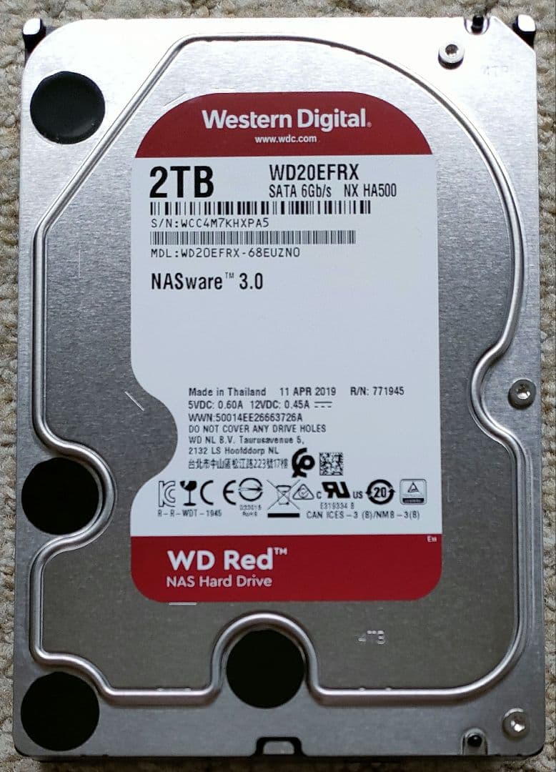 【かき】修理用HDD SONY BDZ-AX2000用 2TB