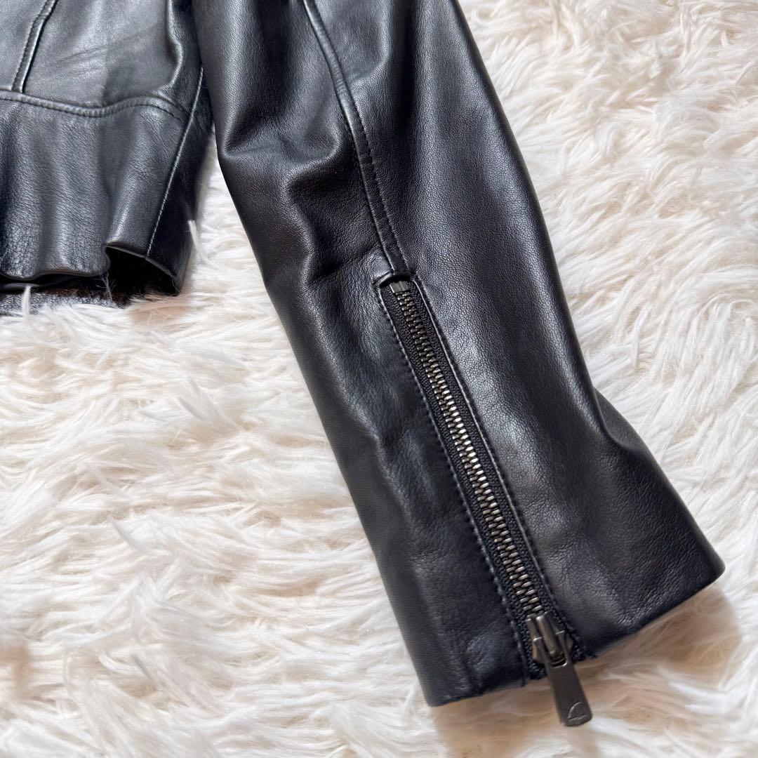 nananabo様未使用級 ANAYI アナイ ラムレザー ノーカラージャケット