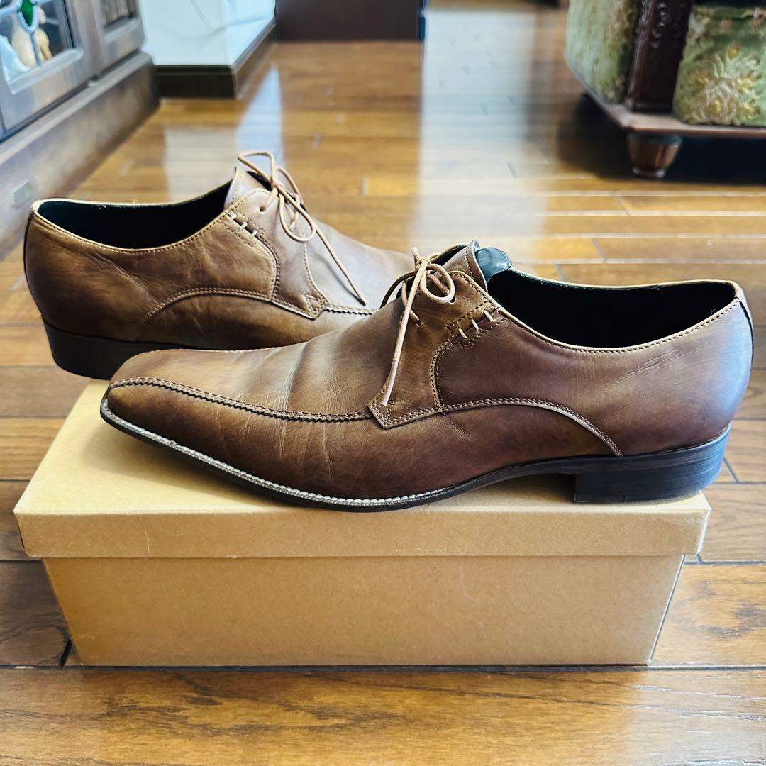 【美品/26.5cm】 キャサリンハムネットロンドン 革靴 ブラウン 茶