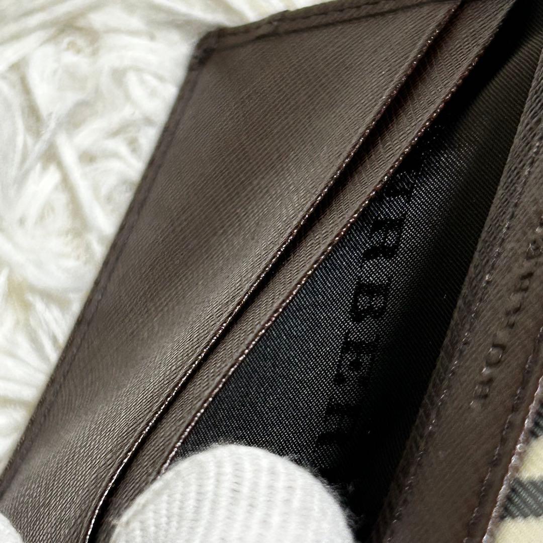 未使用✨　バーバリー　名刺入れ　パスケース　ノバチェック　キャンバス　ブラウン