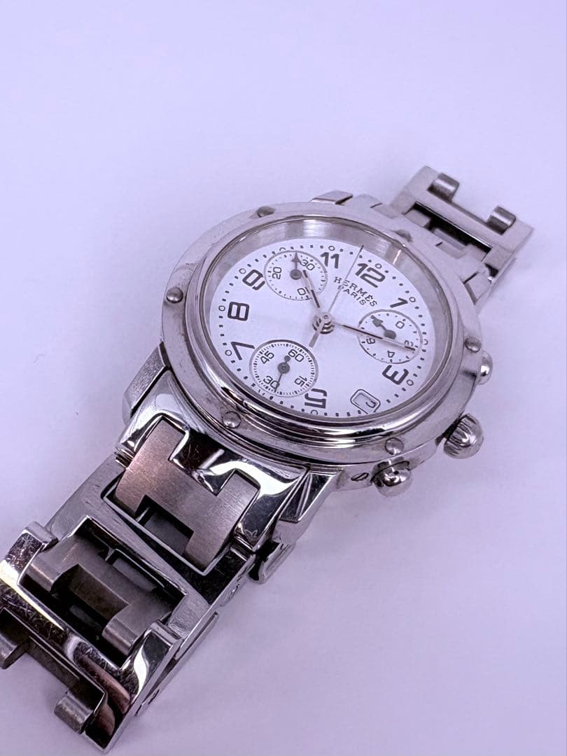 新品電池　エルメス HERMES クリッパー CL1.310 クロノグラフ