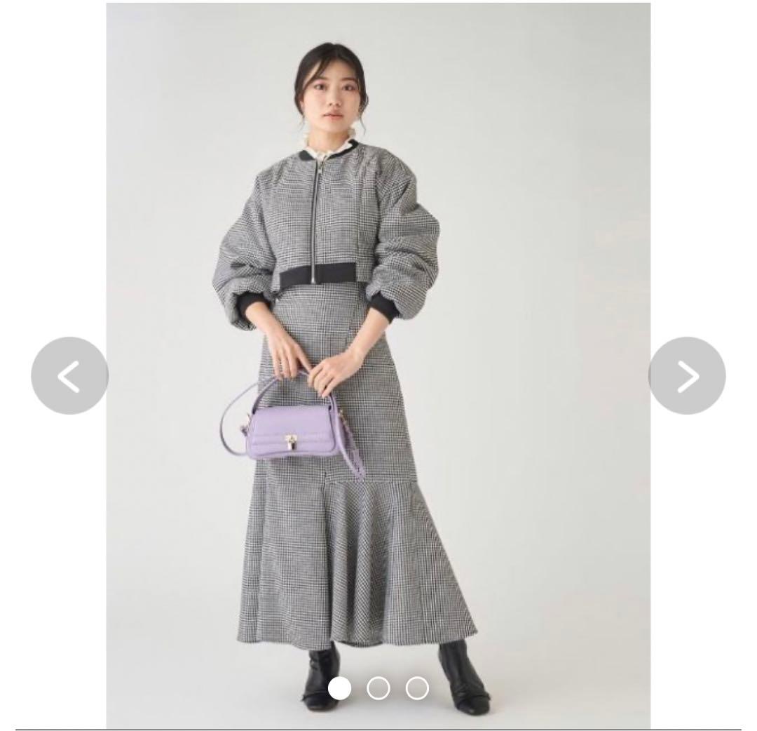 CELFORD 千鳥柄 中綿ショートブルゾンマーメイドスカート セット