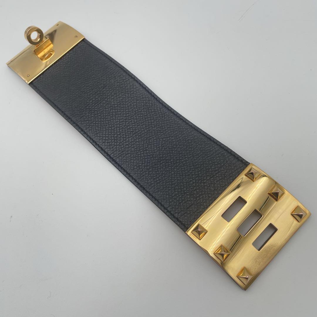 ✨️美品✨️エルメス ケリードッグ ブレスレット バングル ゴールド レザー S