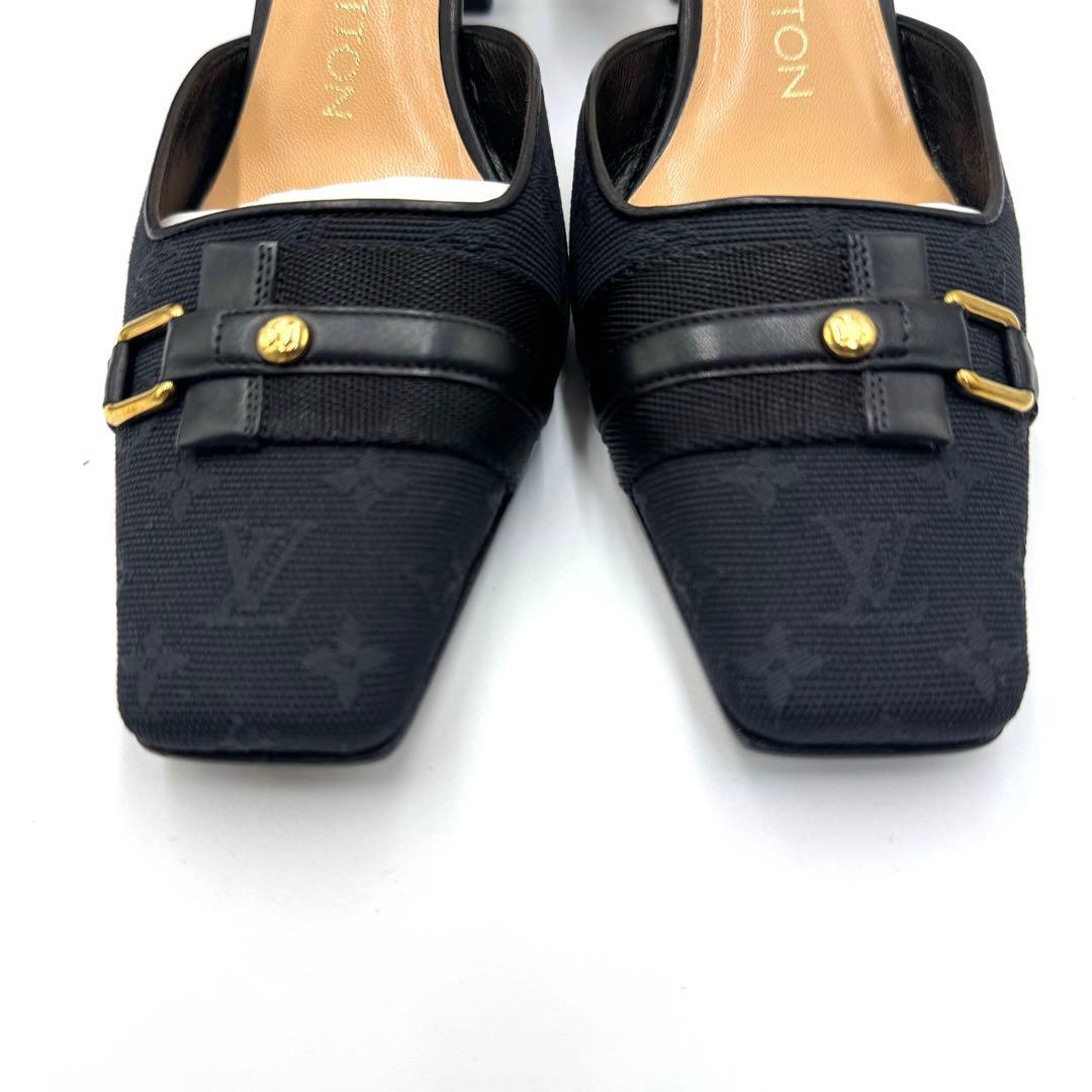 美品 ルイヴィトン モノグラム ミュール サンダル ブラック 36