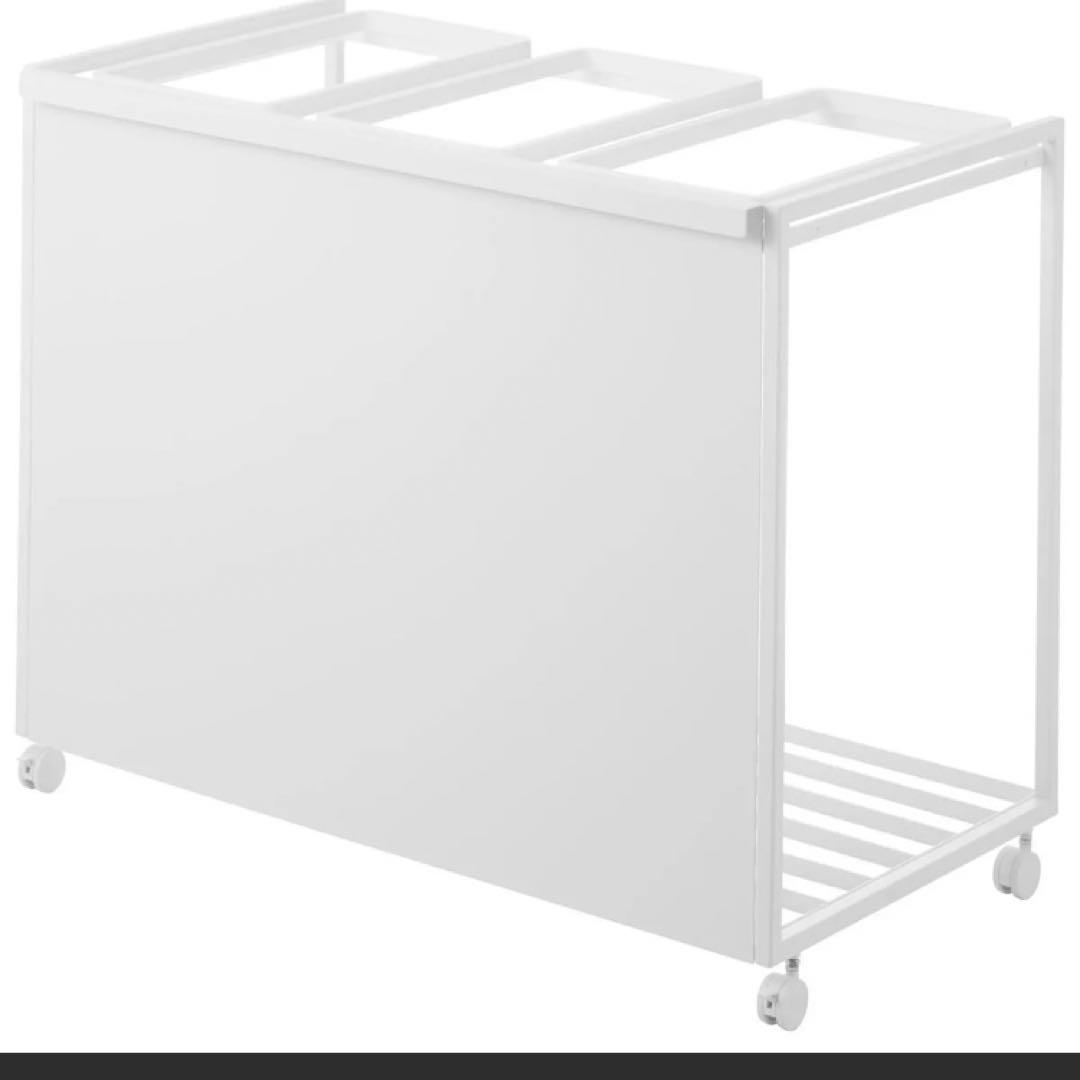 ホワイトキャスター付きごみ箱　tower ダストボックス　3連　45Ｌ×3