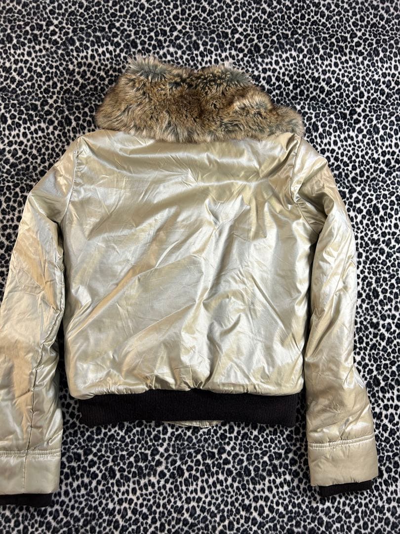 MISS SIXTY ゴールド ファー付きジャケット S