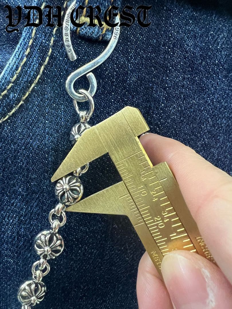 新入荷　バイカー必須　フラワークロスウォレットチェーン　刻印有り　MLCN05