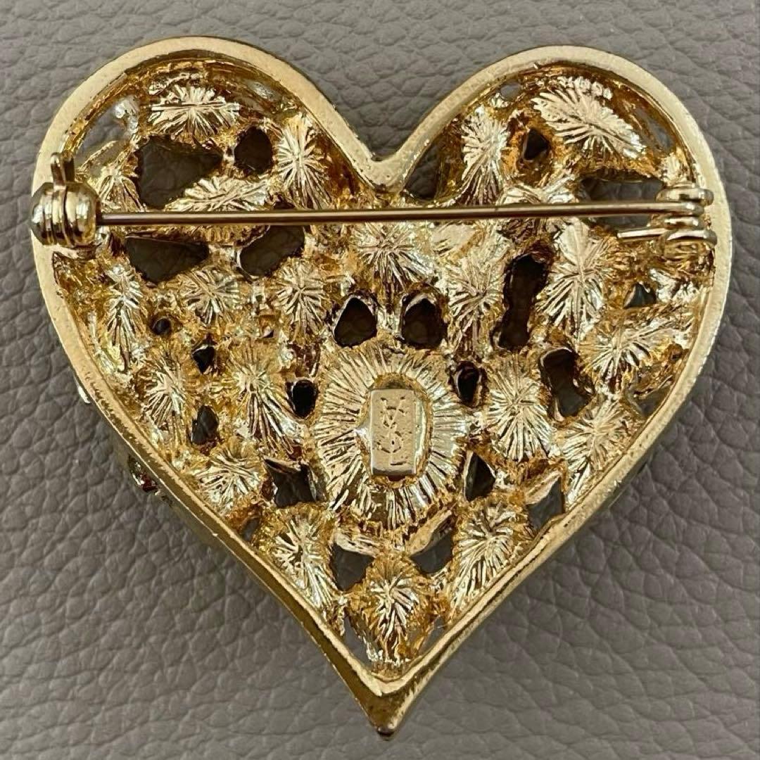 希少 90' ヴィンテージ イヴサンローラン LOVE カラーストーン ブローチ