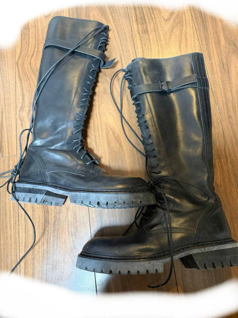 ANN DEMEULEMEESTER ブラックロングブーツ