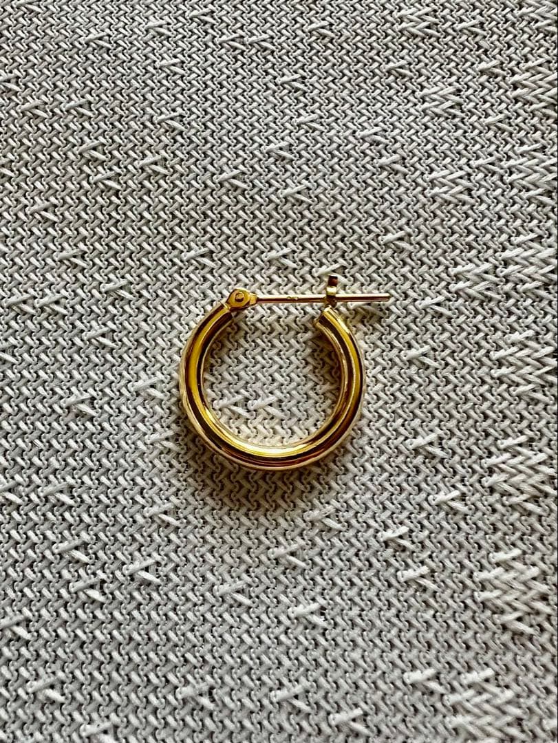 K18ゴールド フープピアス 片耳
