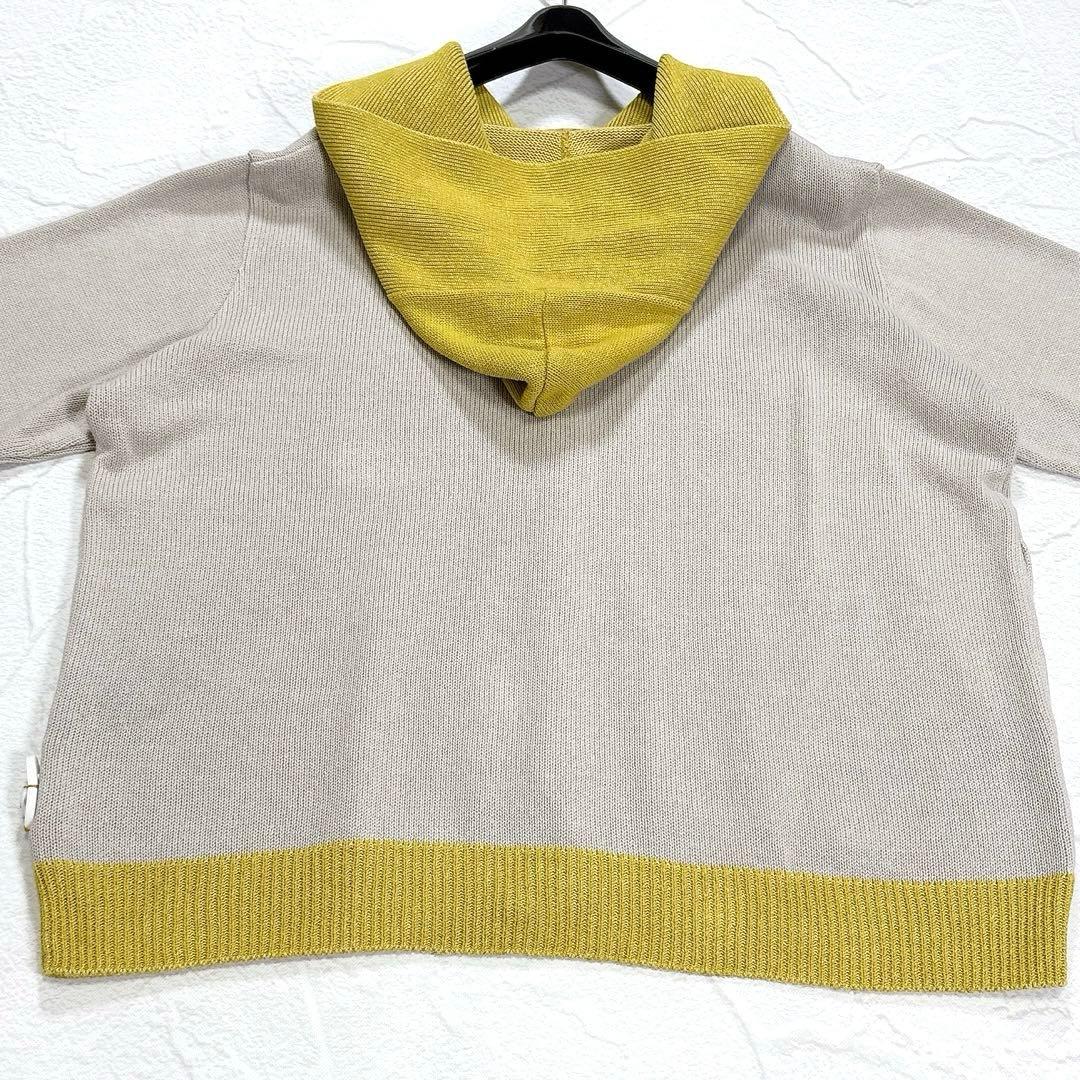 ✨美品✨vm　パラスパレス　綿麻　ニット　パーカー　配色　フード　洗える　近年