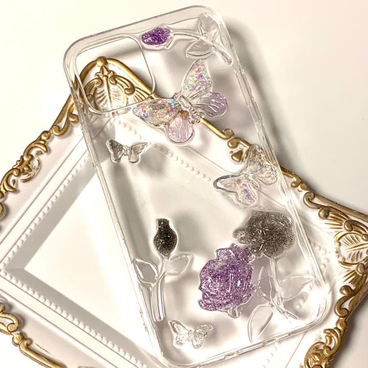 iPhone ハードケース デコ トレカケース 硬質ケース レジン