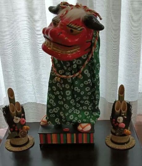 縁起物 踊る獅子舞 門松２つ付き ダンシング獅子舞 お正月 笛や太鼓 お囃子