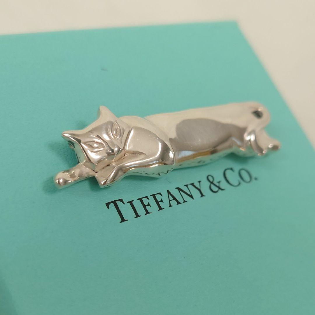 【希少】TIFFANY ティファニー 猫 ブローチ 2318