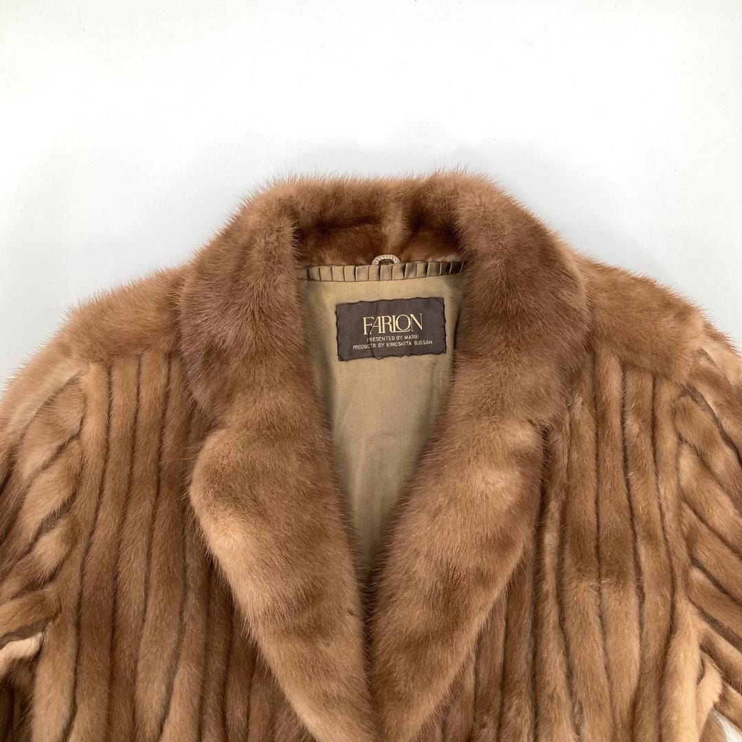 FARLON ファーロン　コート　毛皮　ブラウン　11サイズ