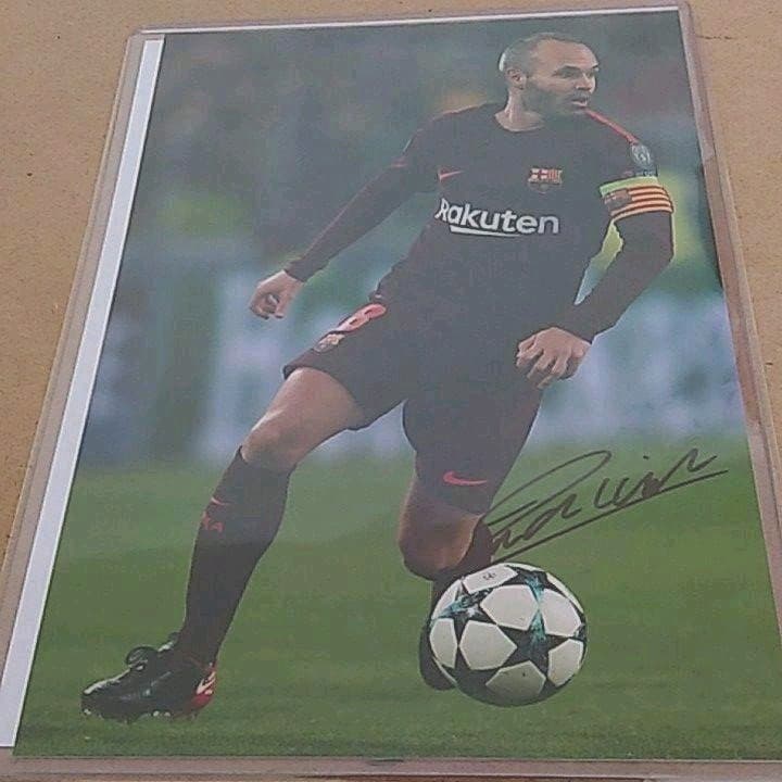 アンドレス・イニエスタ(FCバルセロナ)直筆サイン入りフォト証明書付き