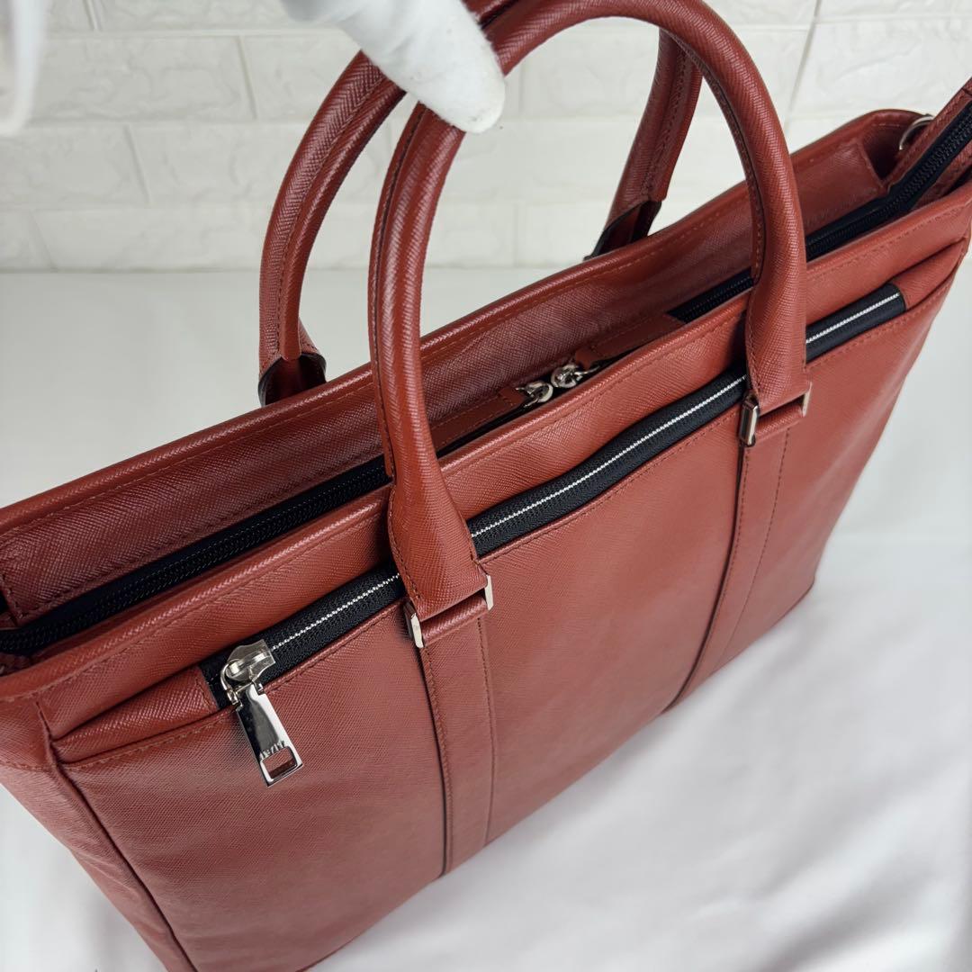 ✨美品✨ IS/IT イズイット 2wayレザービジネスバッグ レンガ