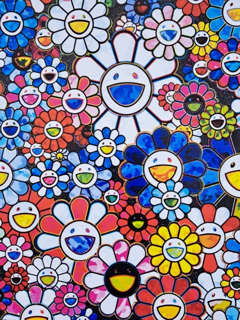 村上隆　花畑　2枚セット　ポスター　アート　人気画家　(草間彌生　奈良美智)