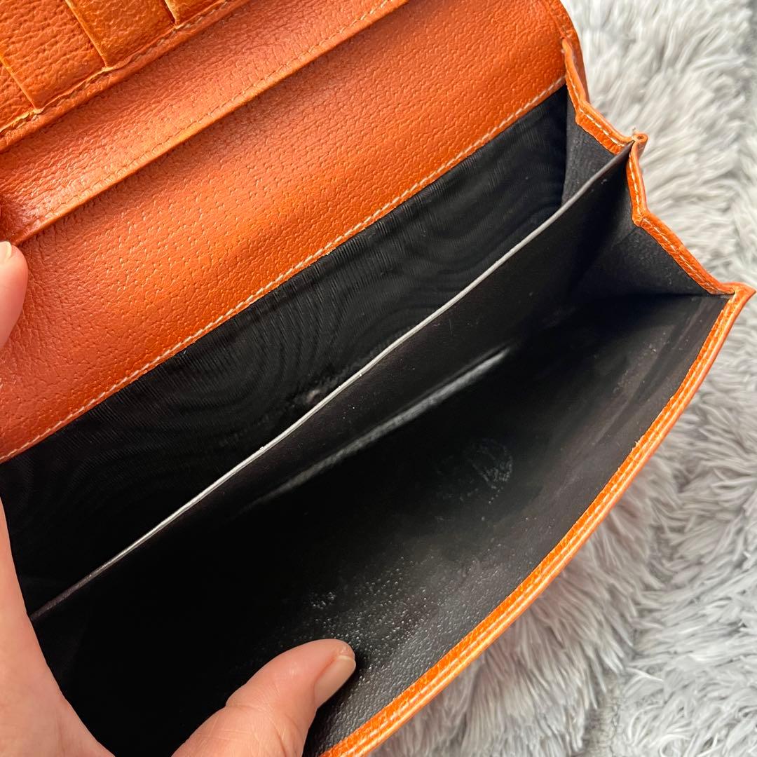GUCCI✨長財布　GGキャンバス Wホック オレンジブラウン　レディース