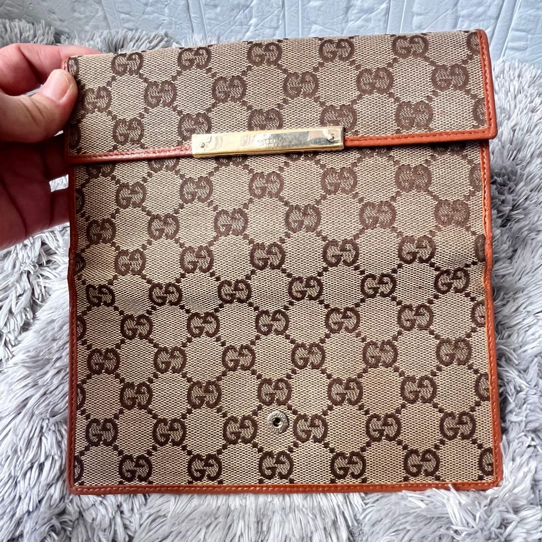 GUCCI✨長財布　GGキャンバス Wホック オレンジブラウン　レディース