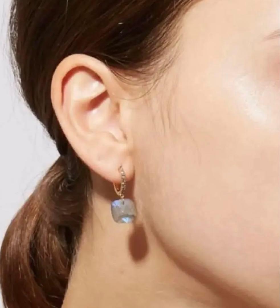 ARTIDA OUD ラブラドライト　パヴェダイヤモンド　フープピアス