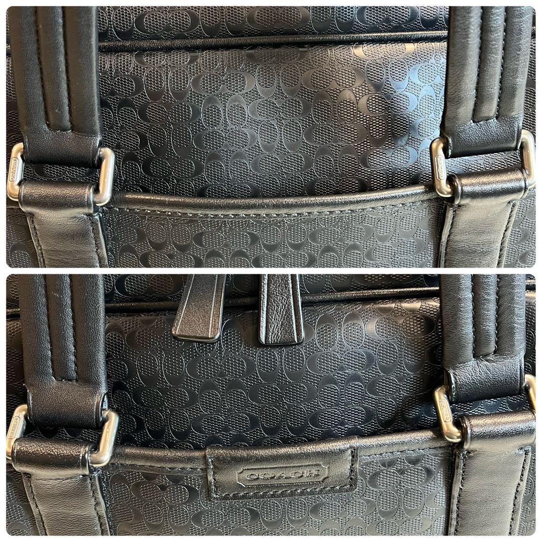 コーチ 2WAY ビジネスバッグ レザー シグネチャー ショルダー付