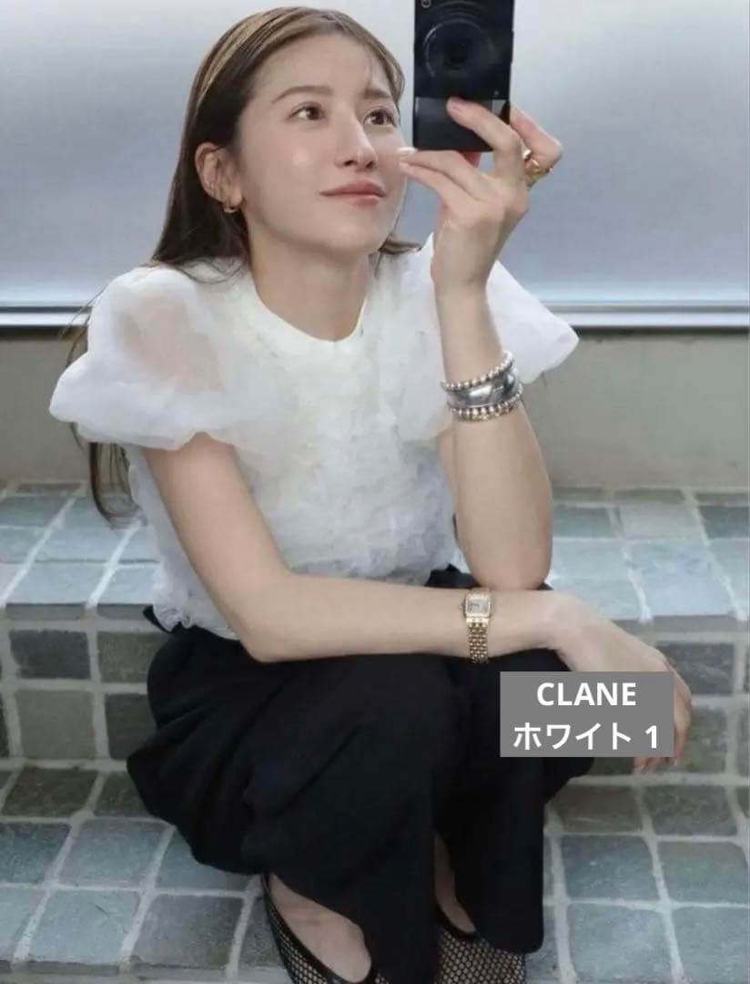 トップス CLANE TULLE VEST LAYERED TOPS 1