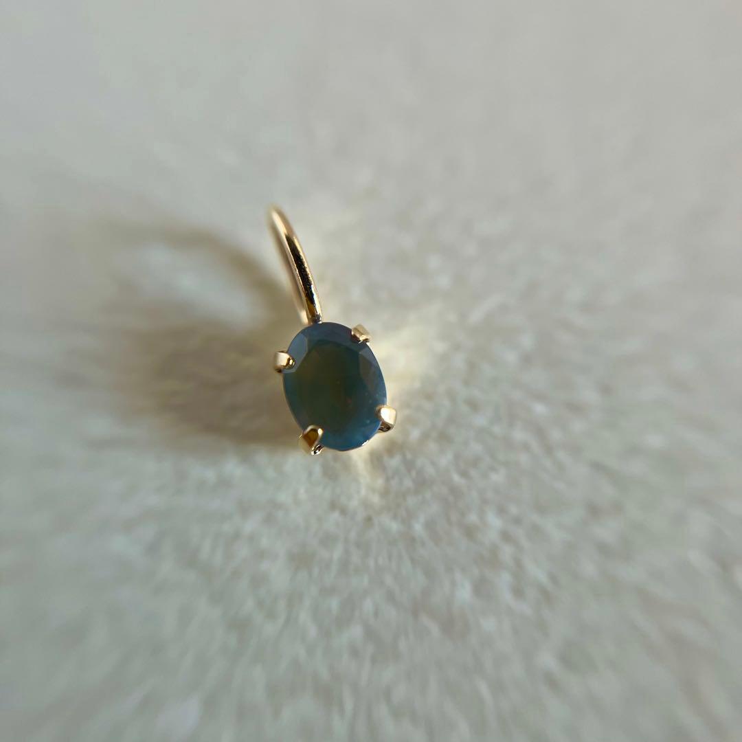 K18 天然石アレキサンドライトoval希少　レア　ペンダントトップ18金 2