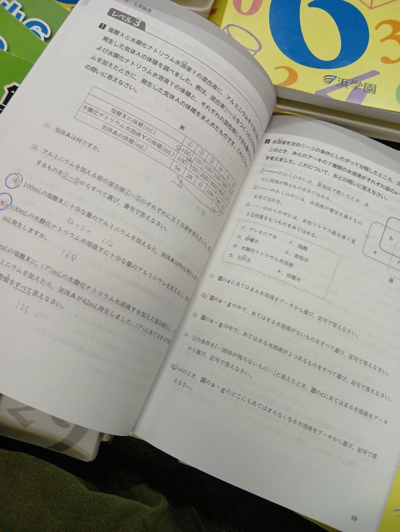 浜学園　小6　 国算理/計算テキスト　2026年受験使用　中古