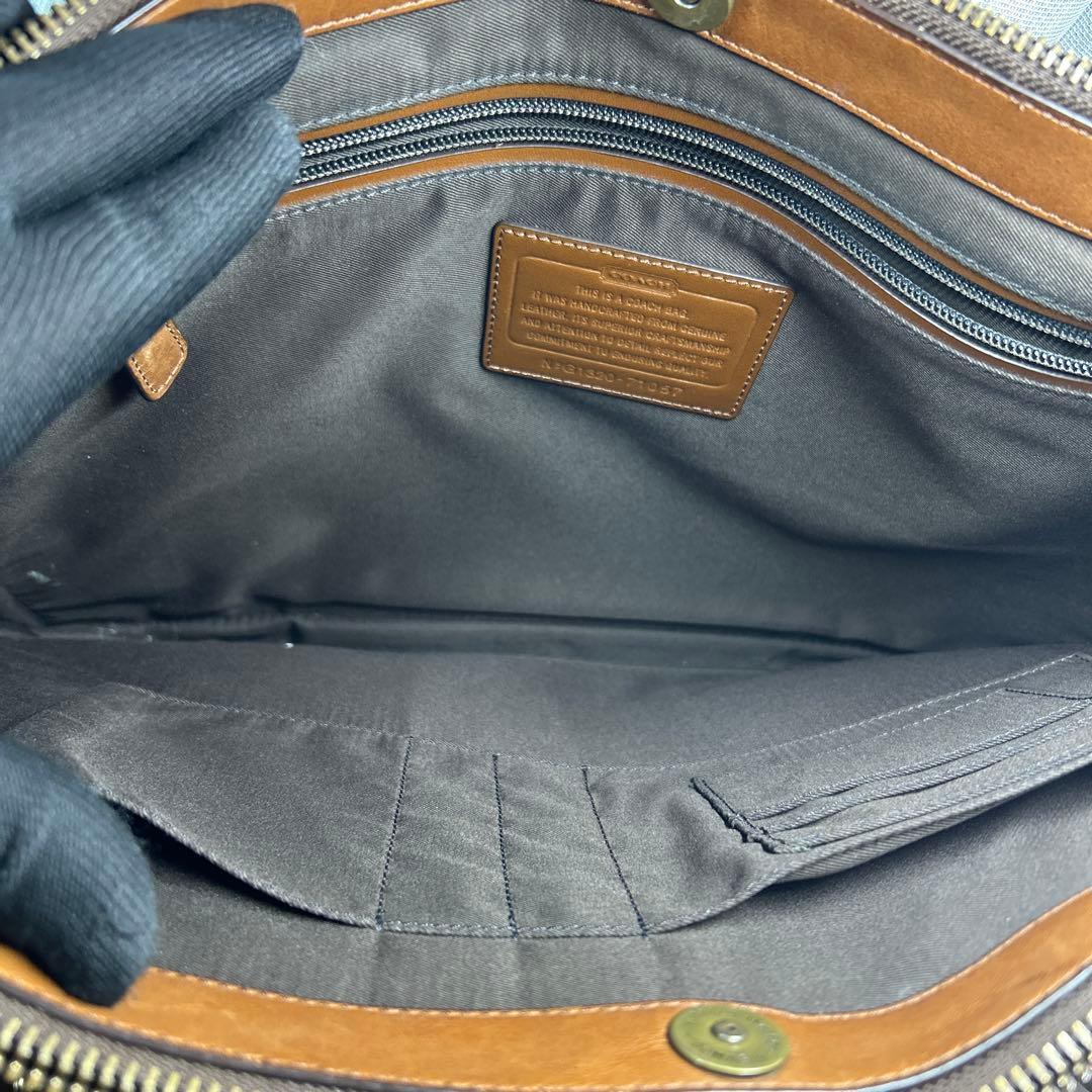 COACH ブラウン レザー ビジネスバッグ