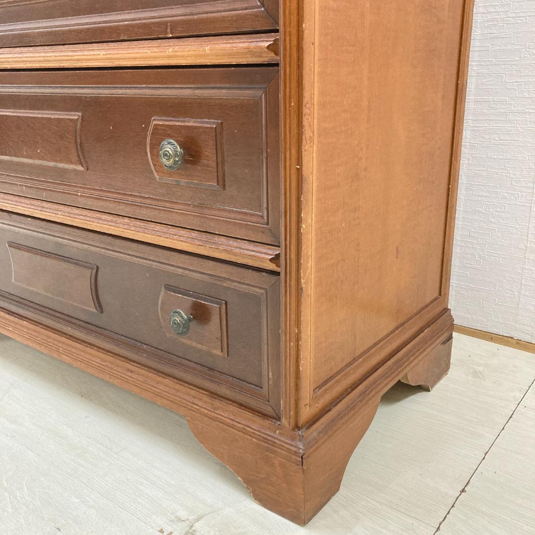 イギリス　アンティーク　４段チェスト　タンス　収納