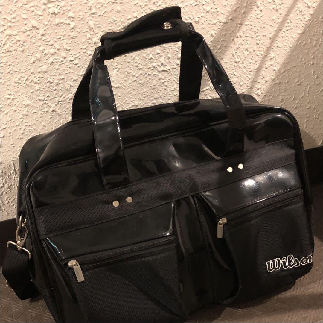 Wilson ウィルソンゴルフバッグ 黒 エナメル調