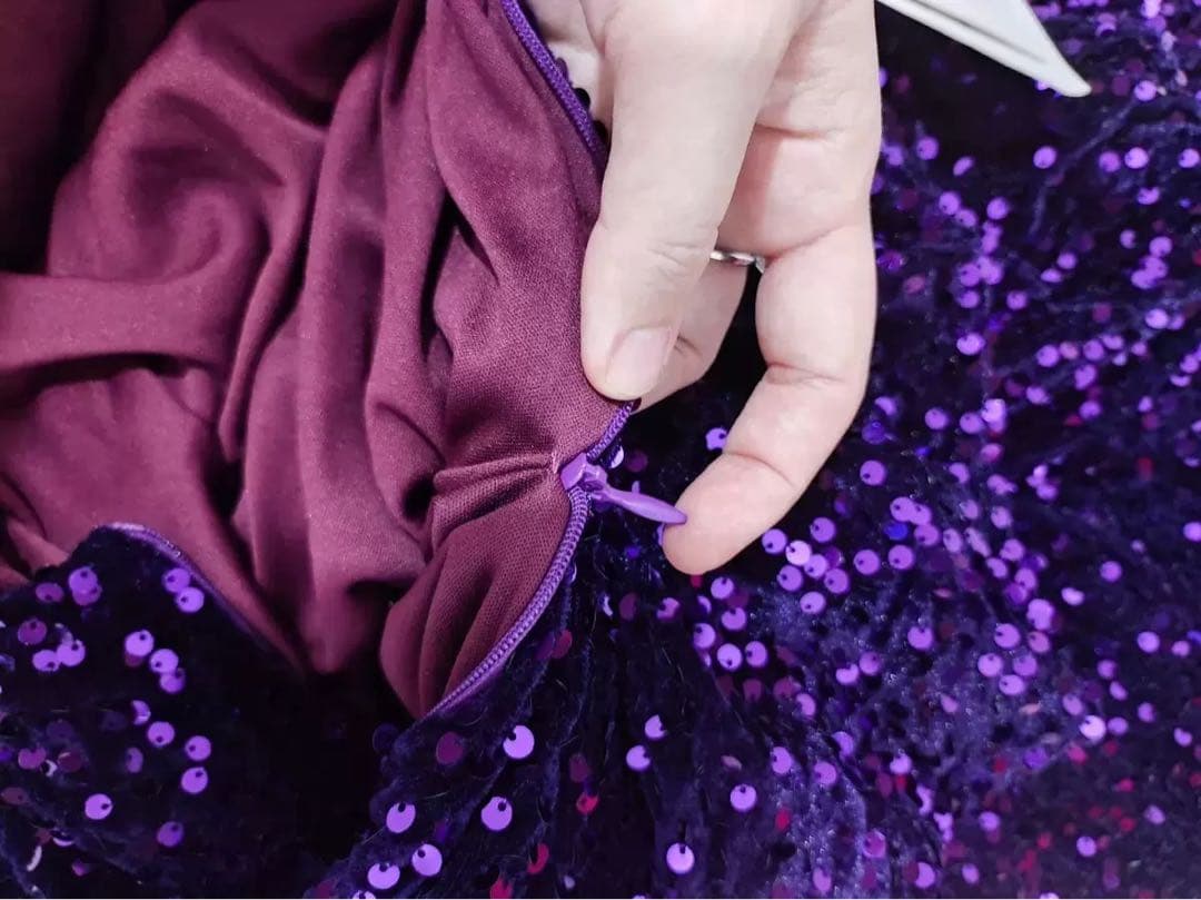 キラキラスパンコール✭背中開きロングドレス✭パーティー魅了エレガントセクシー