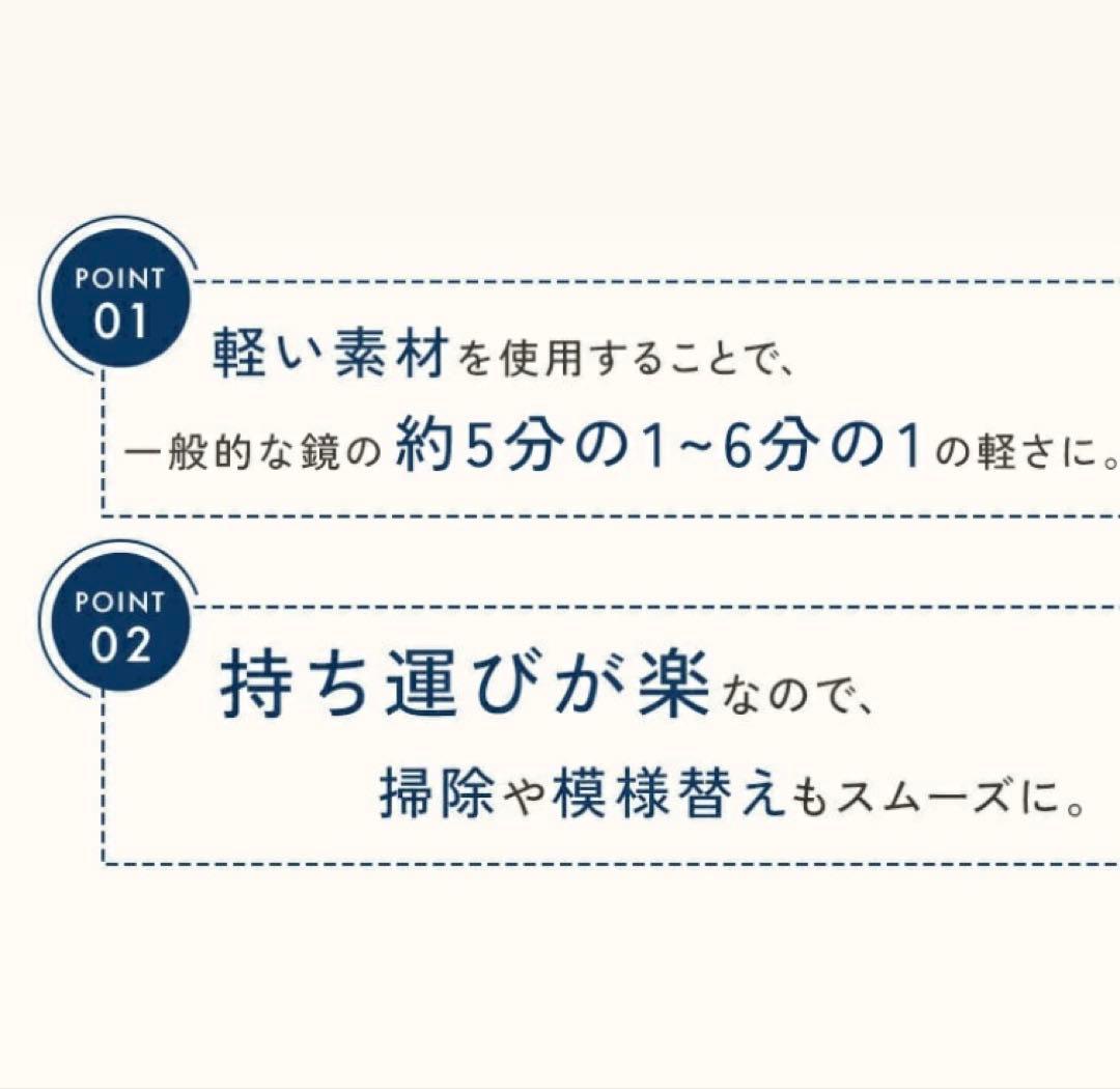 【新品】姿見 リフェクス 割れない軽量ミラー　45×120cm