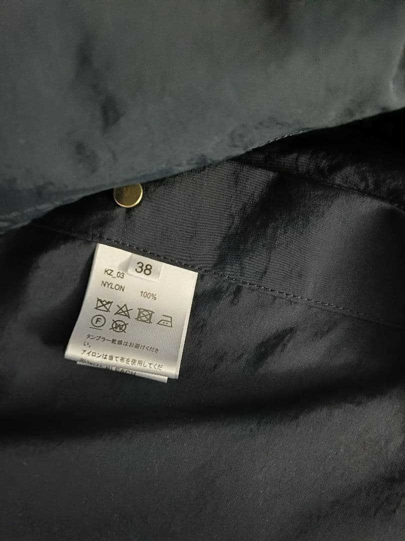 週末値下げ　完売　Aラインナイロンコート harukaさんコラボ　ネイビー　38