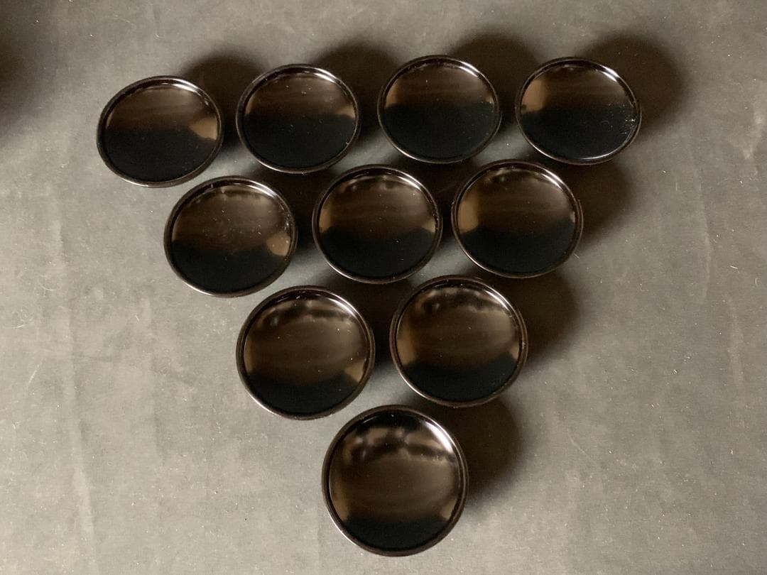 輪島塗 塩安製 朱竹文 天然木 黒塗 箸洗 小吸物椀 10客 共箱 茶懐石道具