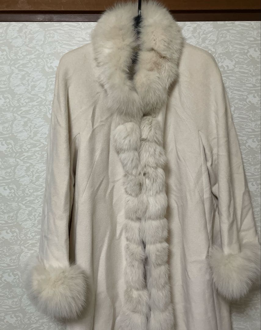 毛皮　ファーコート　Mサイズ SOLEIL アンゴラ 羊 フォックス