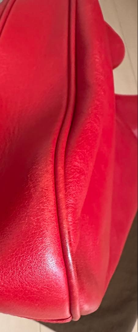 美品♪オールドグッチ　バンブートート大　赤