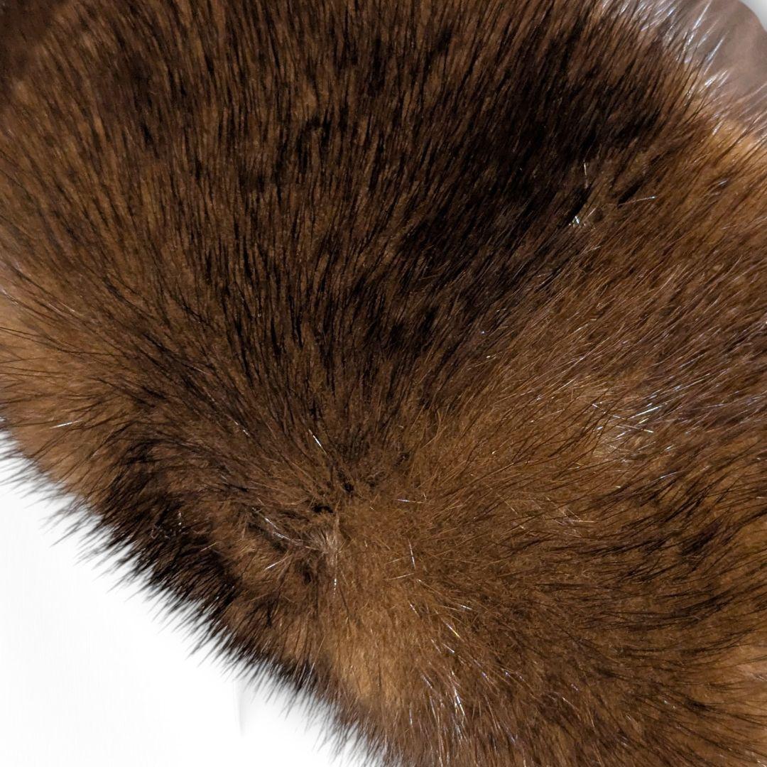 ホワイトベアー ミンクファー リバーシブル ロングコート 襟袖ファー付