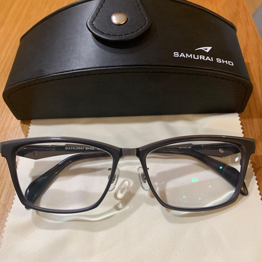 SAMURAI SHO グレー メガネ(度あり) ケース付き