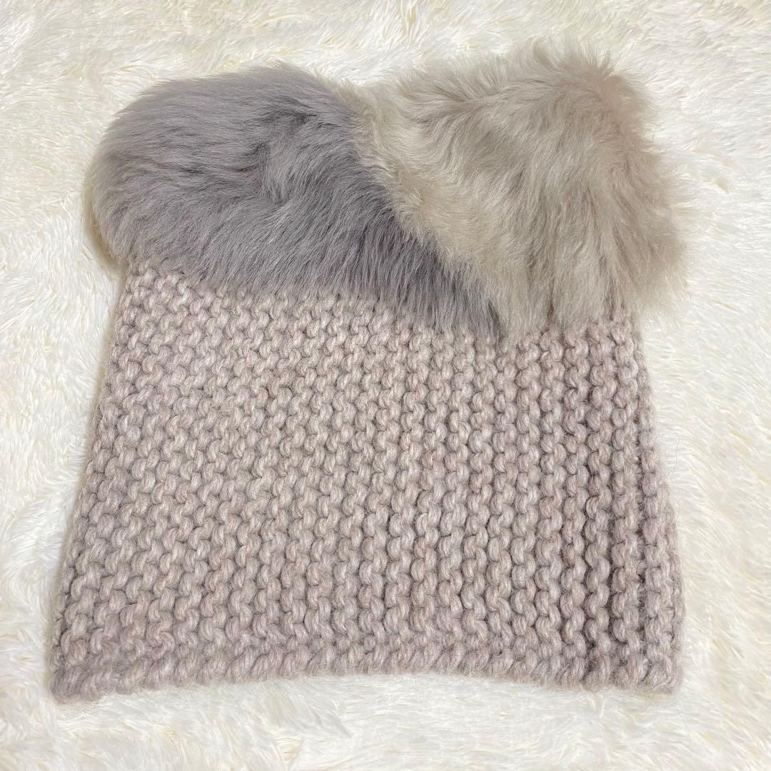 【新品タグ付】ガシュロウアンドコール theory ニット＆ムートン スヌード