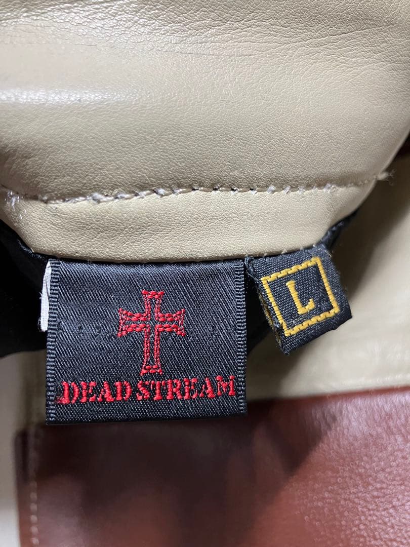 DEAD STREAM 本革 プリズナーハーフパンツ Lサイズ 茶色xベージュ
