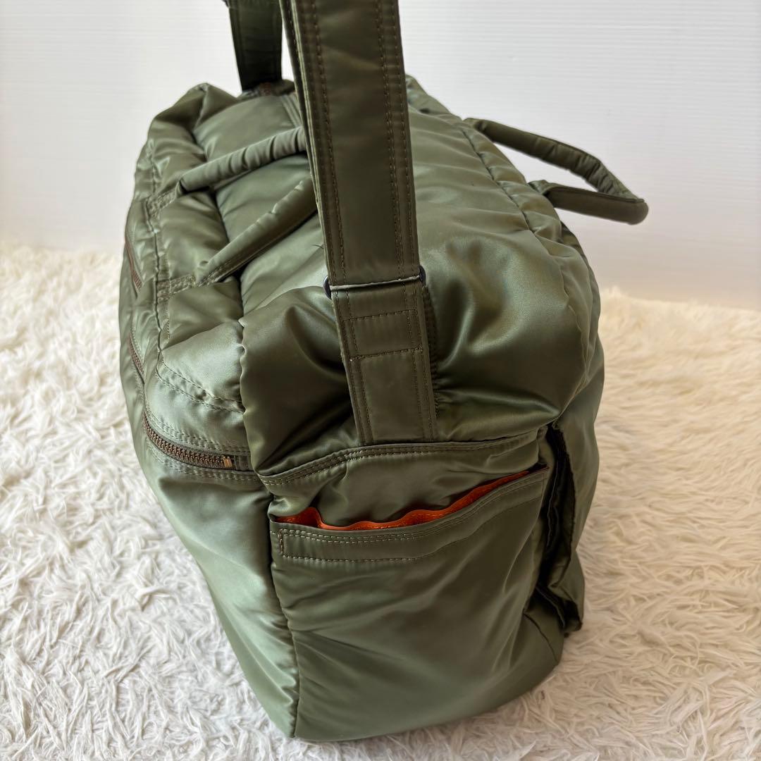 極美品 PORTER タンカー 定価10万円 特大ダッフルバッグ セージグリーン