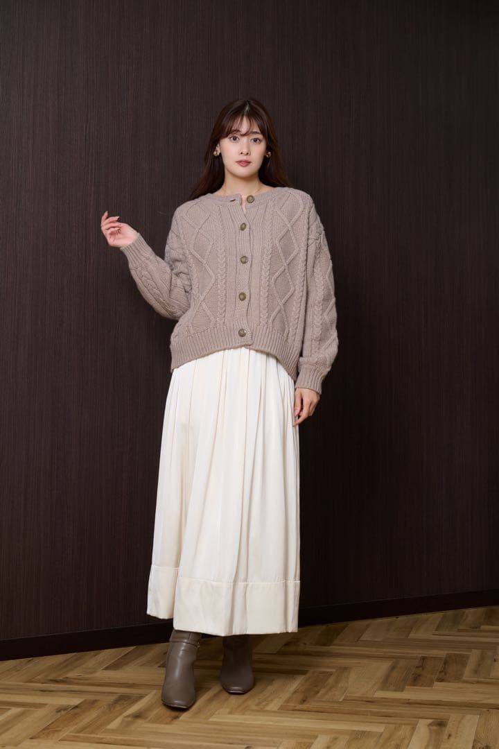 【新品】ハーリップトゥ H Boa Cable Knit Cardigan