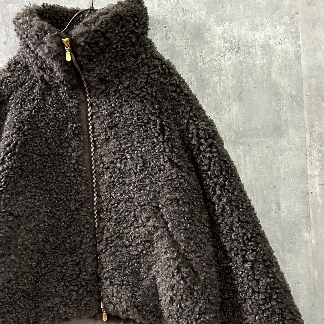 NOLLEY'S ノーリーズフェイクシープファーショートブルゾン/華やか/美品