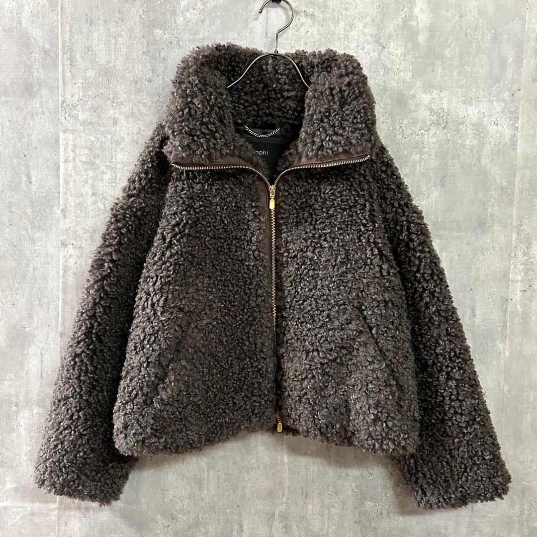 NOLLEY'S ノーリーズフェイクシープファーショートブルゾン/華やか/美品