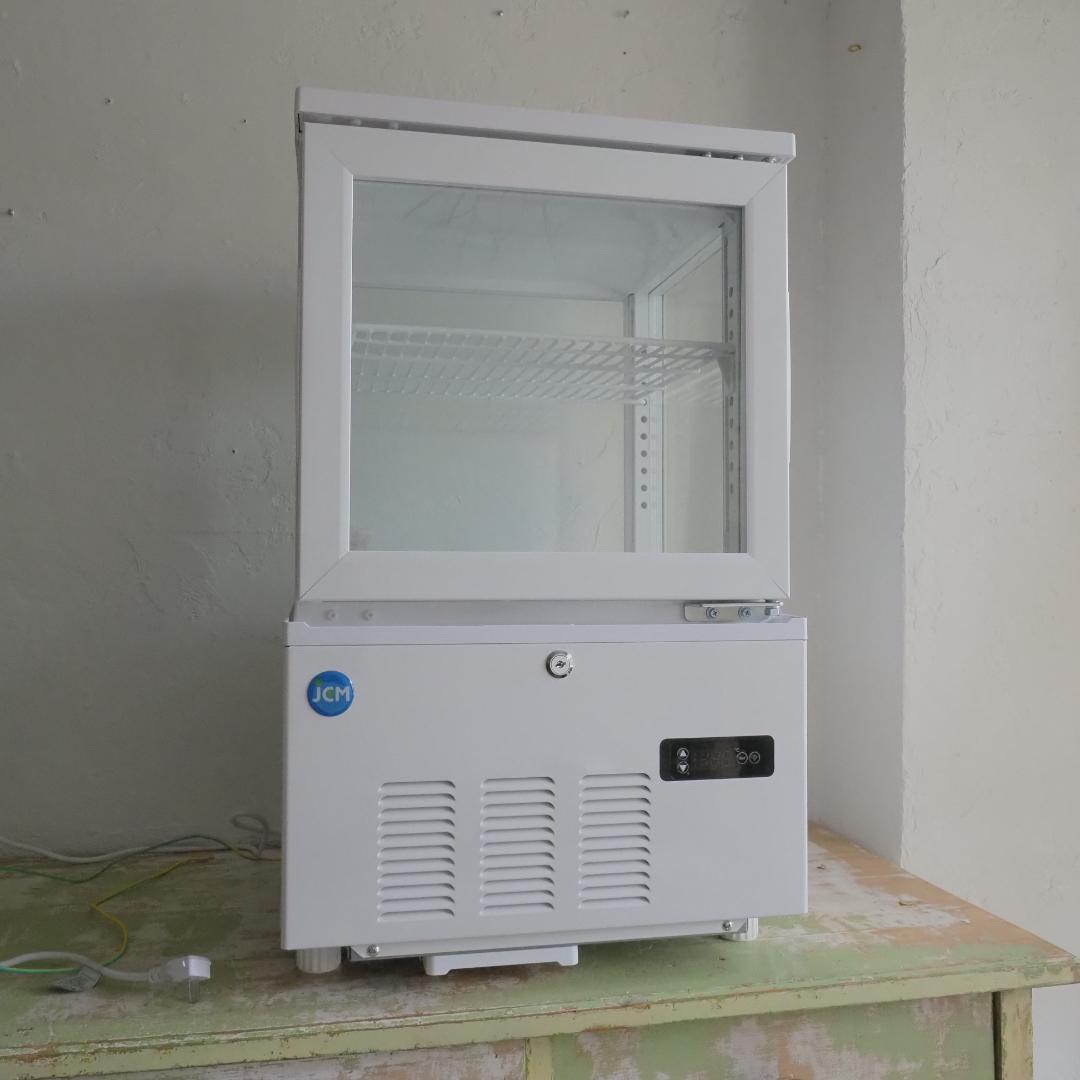 【美品、保証残有】JCMS-41　4面ガラス 卓上冷蔵ショーケース （片面扉）
